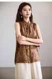 Preeminent Golden Brown Sleeveless Vest Cheongsam