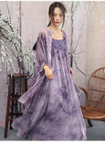 Poppy Light Tulle Purple Cheongsam Dress