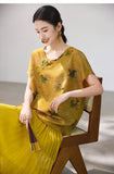Emmanuelle Flower Yellow Jacquard Cheongsam Top