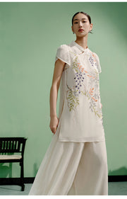 Callie Cute Embroidery Qipao Cheongsam Top