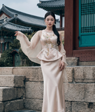 Yolanda Jeweled Jacquard 3-Piece Cheongsam Qipao