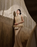 Philippina Plangent Gilded Jacquard 2-Piece Cheongsam Qipao