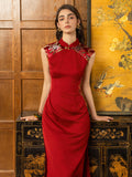 Gina Velvet Charm Embroidery Qipao Cheongsam