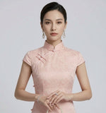 Raffaella Silk Jacquard Cheongsam Dress