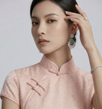 Raffaella Silk Jacquard Cheongsam Dress