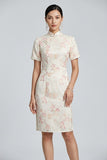 Purity Light Pink Silk Cheongsam Dress