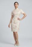 Purity Light Pink Silk Cheongsam Dress