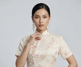 Purity Light Pink Silk Cheongsam Dress