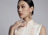 Hematite Silk Floral Cheongsam Dress
