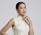Hematite Silk Floral Cheongsam Dress