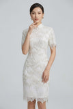 Zoe White Beaded Cheongsam Dress