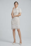 Zoe White Beaded Cheongsam Dress