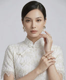 Zoe White Beaded Cheongsam Dress