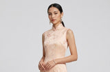 Vina Silk Floral Long Cheongsam Dress