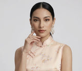 Vina Silk Floral Long Cheongsam Dress