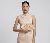 Vina Silk Floral Long Cheongsam Dress