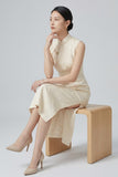 Odile White Polyester Cheongsam Dress