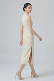 Odile White Polyester Cheongsam Dress