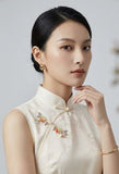 Odile White Polyester Cheongsam Dress