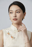 Odile White Polyester Cheongsam Dress