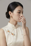 Odile White Polyester Cheongsam Dress