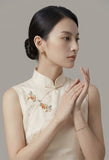 Odile White Polyester Cheongsam Dress