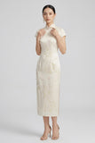 Marigold Silk Floral Cheongsam Dress