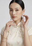 Marigold Silk Floral Cheongsam Dress