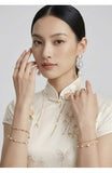 Marigold Silk Floral Cheongsam Dress