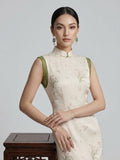 Iris Silk Floral Cheongsam Dress