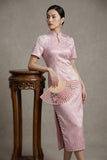 Winifred Pink Polyester Cheongsam Dress