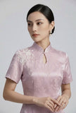 Winifred Pink Polyester Cheongsam Dress