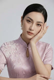 Winifred Pink Polyester Cheongsam Dress