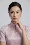 Winifred Pink Polyester Cheongsam Dress