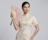 Purity Light Pink Silk Cheongsam Dress
