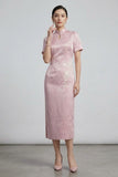 Winifred Pink Polyester Cheongsam Dress