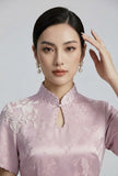 Winifred Pink Polyester Cheongsam Dress