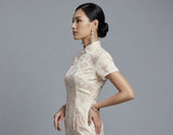 Purity Light Pink Silk Cheongsam Dress