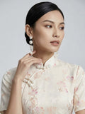Purity Light Pink Silk Cheongsam Dress
