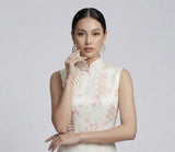 Hematite Silk Floral Cheongsam Dress