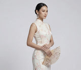 Hematite Silk Floral Cheongsam Dress