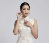 Hematite Silk Floral Cheongsam Dress