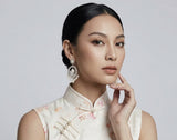 Hematite Silk Floral Cheongsam Dress