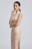 Zena Silk Jacquard Cheongsam Dress