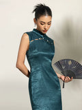 Special Jacquard Cheongsam Dress - Modern Qipao Style with Pearl Embellishments
