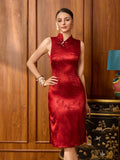 Sabella Silk Cheongsam Dress - Modern Qipao with High Slit for Weddings