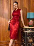 Sabella Silk Cheongsam Dress - Modern Qipao with High Slit for Weddings