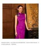Unique Mulberry Silk Cheongsam Dress - Modern Qipao Style with Frog Buttons