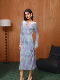 Yasmine Velvet Cheongsam Dress - Vintage Qipao with Floral Cutouts