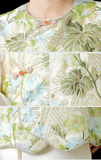Hibiscus Yellow Green Sequin Embroidered Cheongsam Vest